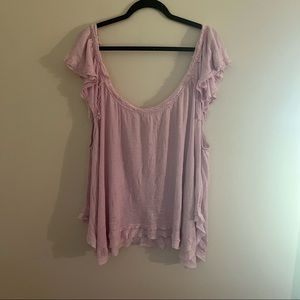 Free People Torn Distressed Frayed Oversized Guaze Tunic Tank Top